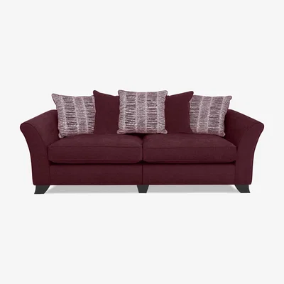Furniture Village Stellar 4 Seater Split Frame Scatter Back Sofa - Berry