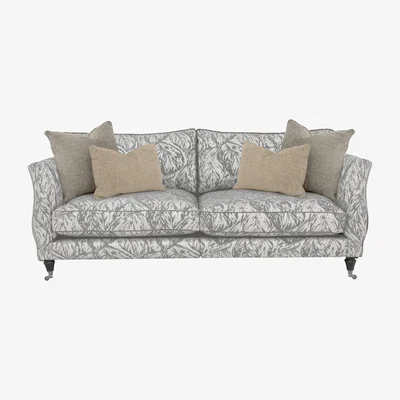 Furniture Village Boutique Chatterley 4 Seater Split Frame Sofa - Canopy Ivory with Ebony Castors