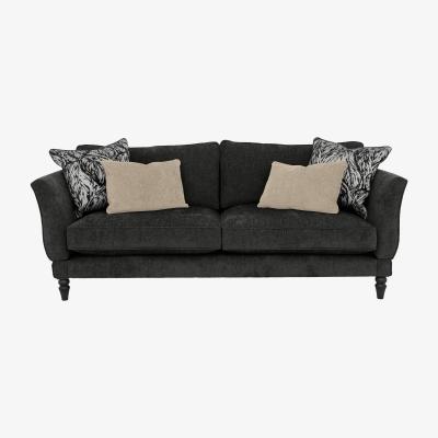 Furniture Village Boutique Chatterley 4 Seater Sofa with Knole Arms - Bolero Ebony with Ebony Feet