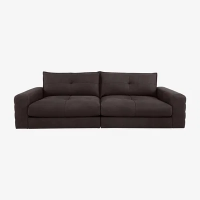 Furniture Village Boutique Brando 4 Seater Split Leather Sofa - Brown