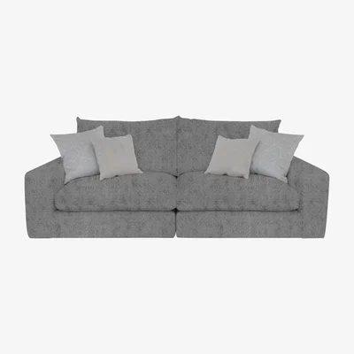 Furniture Village Boutique Pandora 4 Seater Split Frame Fibre Fill Sofa - Denby Silver