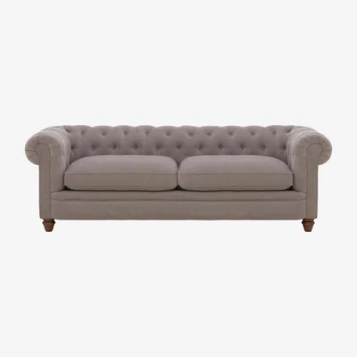 Furniture Village Alexander and James - Chesterfield Collection Ralph 4 Seater Fabric Sofa - Linen Taupe - Dark Feet