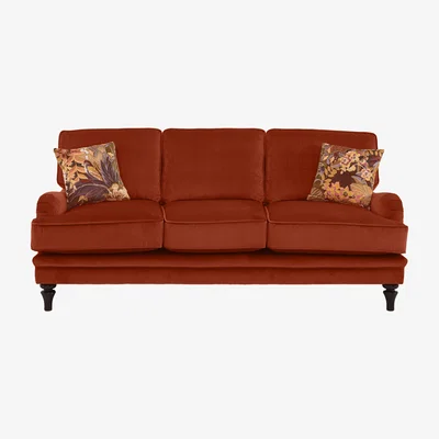 Furniture Village The Botanical Collection Tropicana 4 Seater Fabric Plain Sofa - Red