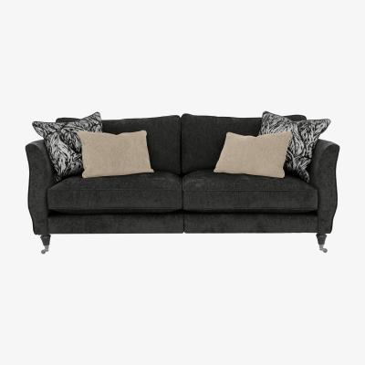 Furniture Village Boutique Chatterley 4 Seater Split Frame Sofa - Bolero Ebony with Ebony Castors