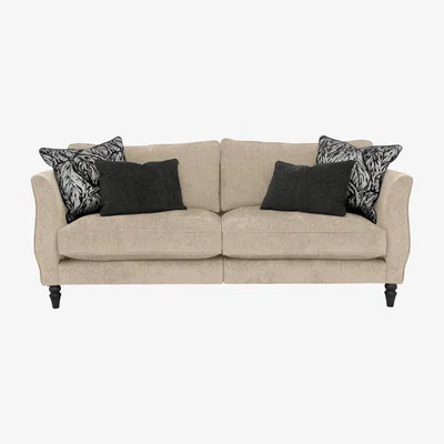 Furniture Village Boutique Chatterley 4 Seater Split Frame Sofa - Bolero Eggshell with Ebony Feet