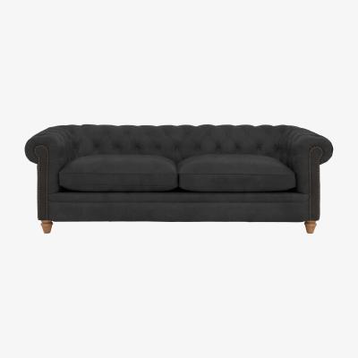 Furniture Village Alexander and James - Chesterfield Collection Ralph 4 Seater Fabric Sofa - Boot with Studs - Oak Feet