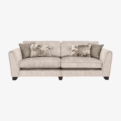 Furniture Village Ariana 4 Seater Fabric Classic Back Sofa - Cream
