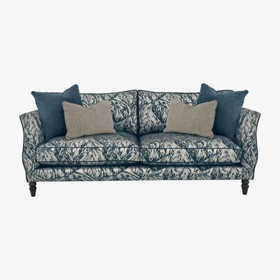 Furniture Village Boutique Chatterley 4 Seater Split Frame Sofa - Canopy Spruce with Ebony Feet