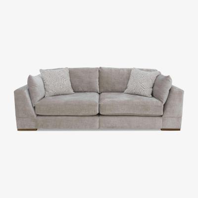 Furniture Village Billie 4 Seater Split Frame Sofa with Walnut Feet - Stone