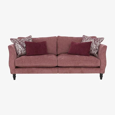 Furniture Village Boutique Chatterley 4 Seater Split Frame Sofa - Bolero Mulberry with Ebony Feet