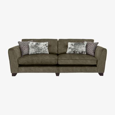 Furniture Village Ariana 4 Seater Fabric Classic Back Sofa - Sage