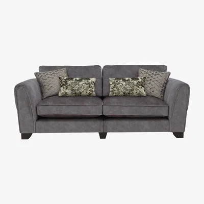 Furniture Village Ariana 4 Seater Fabric Classic Back Sofa - Grey