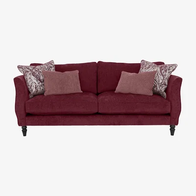 Furniture Village Boutique Chatterley 4 Seater Sofa - Bolero Boysenberry with Ebony Feet