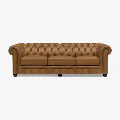 Furniture Village At The Helm - Shackleton 4 Seater Leather Chesterfield Sofa