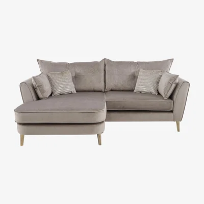 Furniture Village Celestia 4 Seater Fabric Reversible Chaise Sofa - Grey