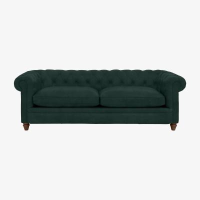 Furniture Village Alexander and James - Chesterfield Collection Ralph 4 Seater Fabric Sofa - Honeycreeper - Dark Feet
