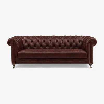 Furniture Village At The Helm - Walter 4 Seater Leather Chesterfield Sofa