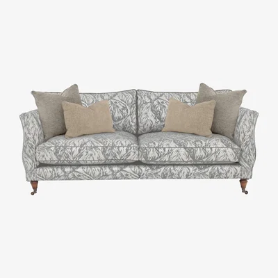 Furniture Village Boutique Chatterley 4 Seater Split Frame Sofa - Canopy Ivory with Walnut Castor