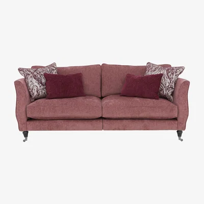 Furniture Village Boutique Chatterley 4 Seater Split Frame Sofa - Bolero Mulberry with Ebony Castors