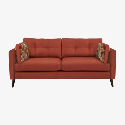 Furniture Village The Botanical Collection Verdosa 4 Seater Fabric Patterned Sofa - Red