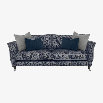 Furniture Village Boutique Chatterley 4 Seater Sofa with Knole Arms - Canopy Midnight with Ebony Castors