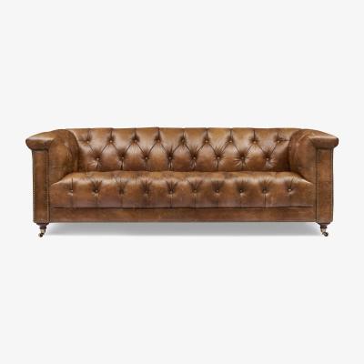 Furniture Village At The Helm - Wallace 4 Seater Leather Chesterfield Sofa
