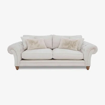 Furniture Village Boutique Collection - Blenheim 4 Seater Classic Back Sofa with Oak Feet with Oak Feet - Darwin Ivory