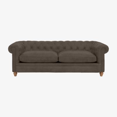 Furniture Village Alexander and James - Chesterfield Collection Ralph 4 Seater Fabric Sofa - Discovery - Oak Feet