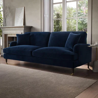Furniture123 Navy Velvet 4 Seater Sofa - Payton