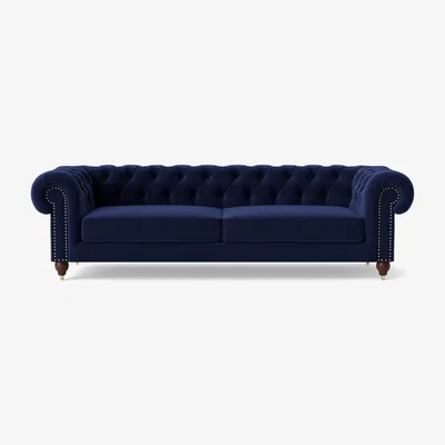 Habitat Swoon Winston Velvet 4 Seater Sofa - Ink Blue