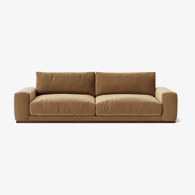 Habitat Swoon Denver Velvet 4 Seater Sofa - Biscuit