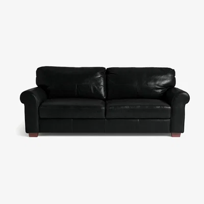 Habitat Habitat Salisbury 4 Seater Leather Sofa - Black