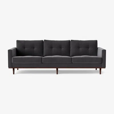 Habitat Swoon Berlin Velvet 4 Seater Sofa - Granite Grey