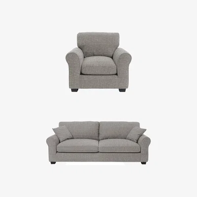 Habitat Habitat Lisbon Fabric Chair & 4 Seater Sofa - Grey