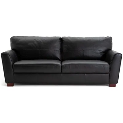 Habitat Habitat Milford 4 Seater Leather Sofa - Black