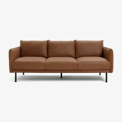 Habitat Habitat Moore Leather 4 Seater Sofa - Tan
