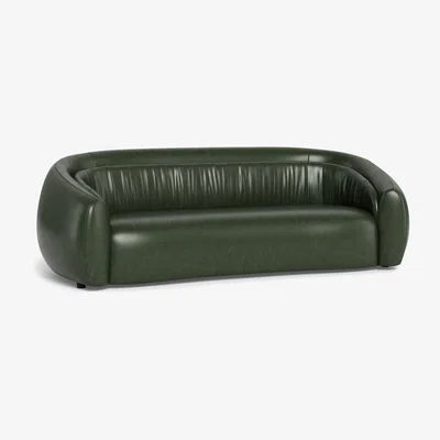 Heal's Heal's Flora 4 Seater Sofa Stonewash Leather Vintage Green