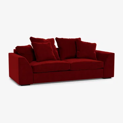 Heal's Heal's Cumulus 4 Seater Sofa Smart Luxe Velvet Mulberry Black Feet - Heal's UK Furniture