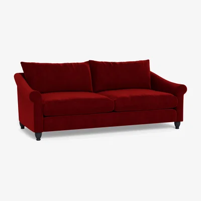 Heal's Heal's Devon 4 Seater Smart Luxe Velvet Mulberry Natural Ash Feet - Heal's UK Furniture