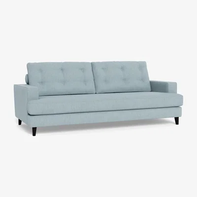 Heal's Heal's Mistral 4 Seater Sofa Smart Linen Mix Duck Egg Bitter Chocolate Feet - Heal's UK Furniture