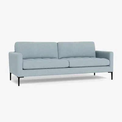 Heal's Heal's Eton 4 Seater Sofa Smart Linen Mix Duck Egg Brass Feet - Heal's UK Furniture