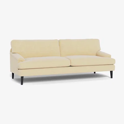 Heal's Heal's Stanton 4 Seater Sofa Smart Luxe Velvet Biscuit Natural Feet