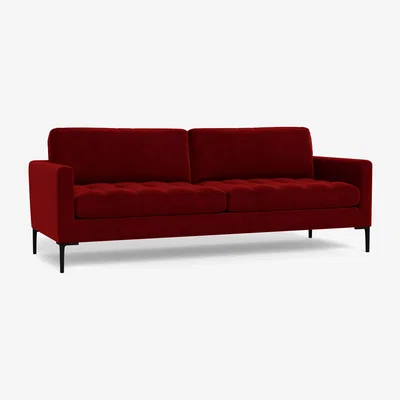 Heal's Heal's Eton 4 Seater Sofa Smart Luxe Velvet Mulberry Black Feet