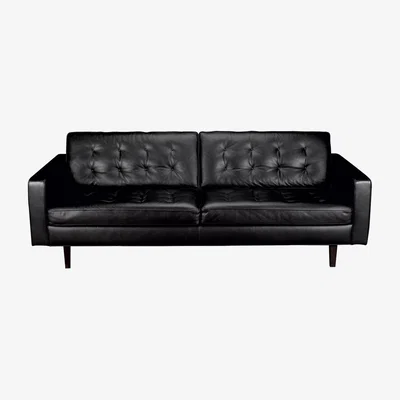 Heal's Heal's Hepburn 4 Seater Daino Leather Steel Walnut Feet - Heal's UK Furniture