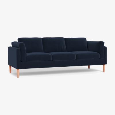 Heal's Heal's Sonno 4 Seater Leather Stonewash Vintage Green 268 Walnut Feet - Heal's UK Furniture