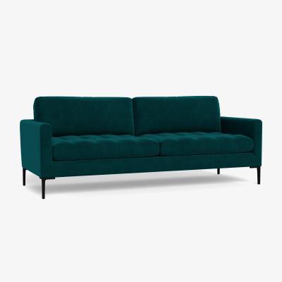 Heal's Heal's Eton 4 Seater Sofa Textured Boucle Fern Black Feet - Heal's UK Furniture