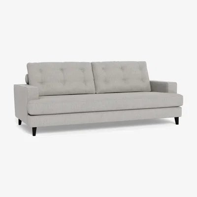 Heal's Heal's Mistral 4 Seater Sofa Smart Linen Mix Silver Black Feet - Heal's UK Furniture