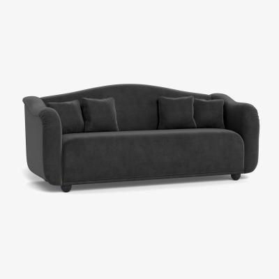 Heal's Heal's Tetbury 4 Seater Sofa Smart Luxe Velvet Nickel Black Beech Feet