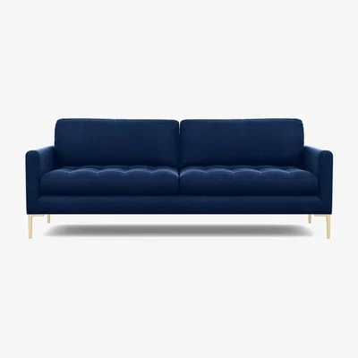 Heal's Heal's Eton 4 Seater Sofa Smart Luxe Velvet Biscuit Black Feet - Heal's UK Furniture