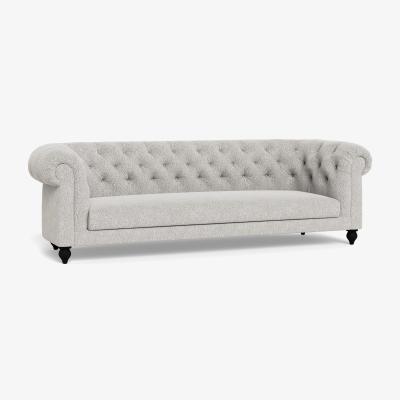 Heal's Heal's Fitzrovia 4 Seater Sofa Chunky Boucle Ecru Stained Feet